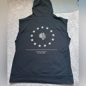 Darc Sport Black Sleeveless Hoodie with Wolf Star Circle Graphic